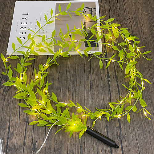 LED String Light Simulation Green Leaf Rattan Fairy String Lights 90CM Garland Hanging Lamp LED Copper Wire String Light Family Wedding Birthday Party Garden Patio Decoration AA Battery or EU Plug Power
LED String Light Simulation Green Leaf Rattan Fairy String Lights 90CM Garland Hanging Lamp LED Copper Wire String Light Family Wedding Birthday Party Garden Patio Decoration AA Battery or EU Plug Power