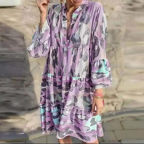 Women's A Line Dress Knee Length Dress Blue Purple Blushing Pink Gray Short Sleeve Pattern Summer Casual 2021 S M L XL XXL
Women's A Line Dress Knee Length Dress Blue Purple Blushing Pink Gray Short Sleeve Pattern Summer Casual 2021 S M L XL XXL