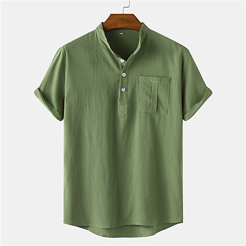 Men's Shirt Solid Color Button-Down Short Sleeve Casual Tops Casual Fashion Breathable Comfortable Army Green
Men's Shirt Solid Color Button-Down Short Sleeve Casual Tops Casual Fashion Breathable Comfortable Army Green