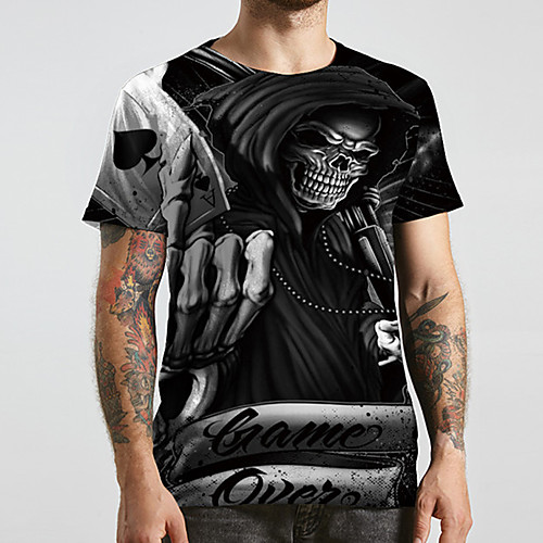 Men's Unisex Tee T shirt Shirt 3D Print Graphic Prints Skull Plus Size Print Short Sleeve Casual Tops Basic Designer Big and Tall Round Neck Black / Summer
Men's Unisex Tee T shirt Shirt 3D Print Graphic Prints Skull Plus Size Print Short Sleeve Casual Tops Basic Designer Big and Tall Round Neck Black / Summer