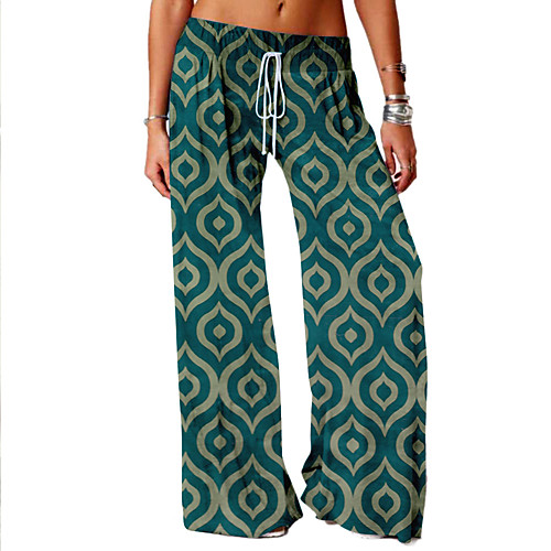 Women's Basic Soft Comfort Daily Home Wide Leg Pants Geometric Pattern Full Length Elastic Drawstring Design Print Green
Women's Basic Soft Comfort Daily Home Wide Leg Pants Geometric Pattern Full Length Elastic Drawstring Design Print Green