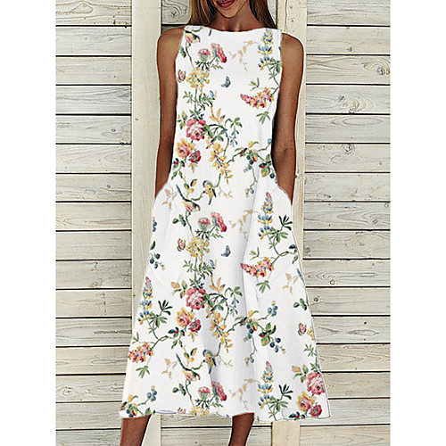 Women's A Line Dress Midi Dress White Sleeveless Floral Pocket Print Spring Summer Round Neck Elegant Casual 2021 S M L XL XXL XXXL
Women's A Line Dress Midi Dress White Sleeveless Floral Pocket Print Spring Summer Round Neck Elegant Casual 2021 S M L XL XXL XXXL