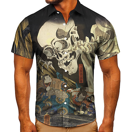 Men's Shirt 3D Print Graphic Prints Skull Button-Down Short Sleeve Street Tops Casual Fashion Classic Breathable Black
Men's Shirt 3D Print Graphic Prints Skull Button-Down Short Sleeve Street Tops Casual Fashion Classic Breathable Black