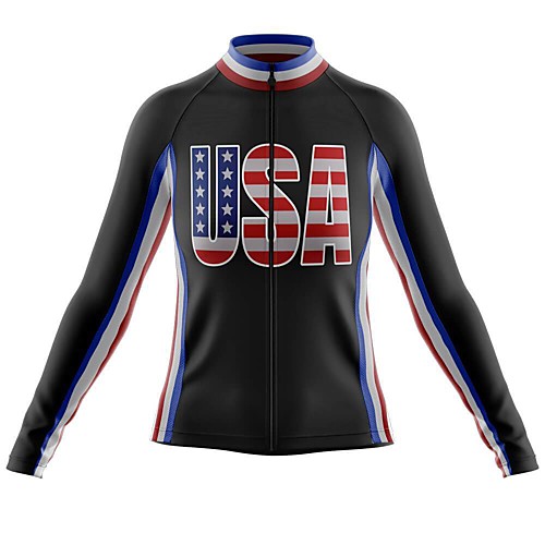 21Grams Women's Long Sleeve Cycling Jersey Spandex Polyester Black USA National Flag Bike Jersey Top Mountain Bike MTB Road Bike Cycling Quick Dry Moisture Wicking Breathable Sports Clothing Apparel
21Grams Women's Long Sleeve Cycling Jersey Spandex Polyester Black USA National Flag Bike Jersey Top Mountain Bike MTB Road Bike Cycling Quick Dry Moisture Wicking Breathable Sports Clothing Apparel