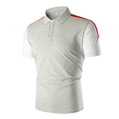 Men's Golf Shirt Patchwork Short Sleeve Casual Tops Business Fashion Black Light gray
Men's Golf Shirt Patchwork Short Sleeve Casual Tops Business Fashion Black Light gray