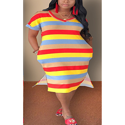 Women's T Shirt Dress Tee Dress Midi Dress Light Blue Purple Red Short Sleeve Stripes Spring Summer Casual / Daily Slim 2021 S M L XL XXL
Women's T Shirt Dress Tee Dress Midi Dress Light Blue Purple Red Short Sleeve Stripes Spring Summer Casual / Daily Slim 2021 S M L XL XXL