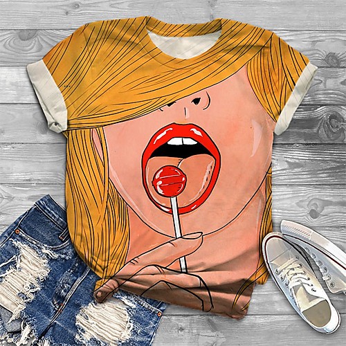 Women's Plus Size Tops T shirt Cartoon Graphic Print Short Sleeve Crewneck Yellow Big Size XL XXL 3XL 4XL 5XL / Loose
Women's Plus Size Tops T shirt Cartoon Graphic Print Short Sleeve Crewneck Yellow Big Size XL XXL 3XL 4XL 5XL / Loose