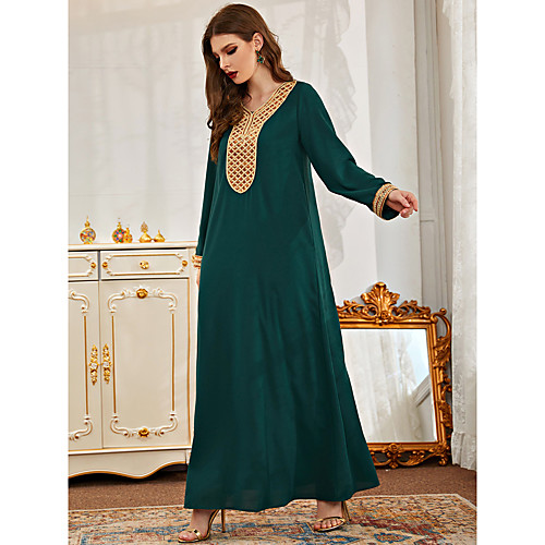 2222 women's round neck long sleeve fashion green solid color sequin stitching muslim ethnic ramadan robe long skirt
2222 women's round neck long sleeve fashion green solid color sequin stitching muslim ethnic ramadan robe long skirt