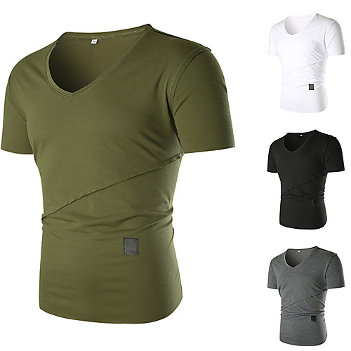 Men's T shirt non-printing Solid Color Short Sleeve Daily Slim Tops Basic V Neck Green White Black / Sports / Summer
Men's T shirt non-printing Solid Color Short Sleeve Daily Slim Tops Basic V Neck Green White Black / Sports / Summer
