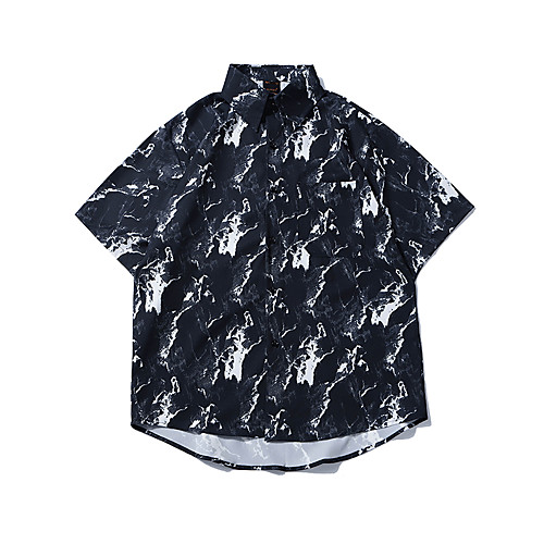 Men's Shirt Other Prints Graphic Marble Button-Down Print Short Sleeve Casual Tops Basic Hawaiian Distressed Button Down Collar Black / Summer
Men's Shirt Other Prints Graphic Marble Button-Down Print Short Sleeve Casual Tops Basic Hawaiian Distressed Button Down Collar Black / Summer