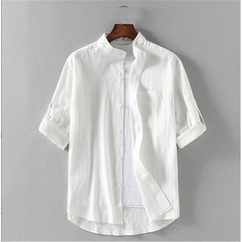 Men's Shirt Plain Half Sleeve Casual Tops Cotton Simple Casual Breathable Comfortable Army Green White Black / Stand Collar
Men's Shirt Plain Half Sleeve Casual Tops Cotton Simple Casual Breathable Comfortable Army Green White Black / Stand Collar