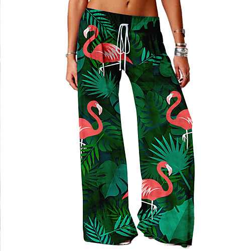 Women's Basic Soft Comfort Daily Home Wide Leg Pants Plants Flamingo Full Length Elastic Drawstring Design Print Yellow Green
Women's Basic Soft Comfort Daily Home Wide Leg Pants Plants Flamingo Full Length Elastic Drawstring Design Print Yellow Green