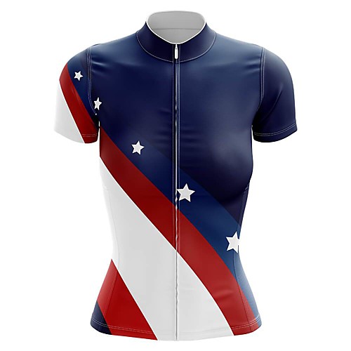 21Grams Women's Short Sleeve Cycling Jersey Summer Spandex Polyester White Stars USA Bike Jersey Top Mountain Bike MTB Road Bike Cycling Quick Dry Moisture Wicking Breathable Sports Clothing Apparel
21Grams Women's Short Sleeve Cycling Jersey Summer Spandex Polyester White Stars USA Bike Jersey Top Mountain Bike MTB Road Bike Cycling Quick Dry Moisture Wicking Breathable Sports Clothing Apparel