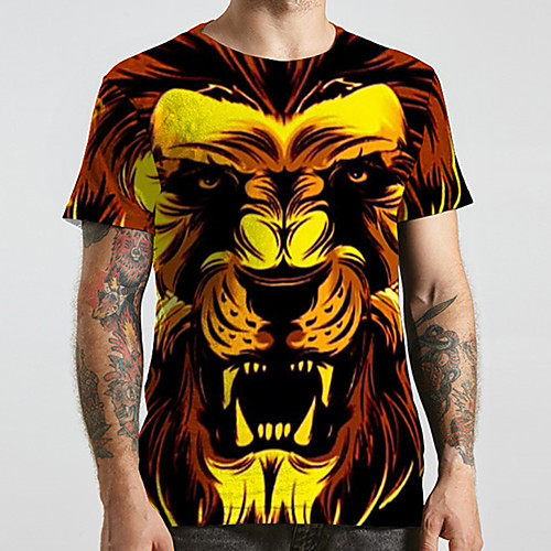 Men's Unisex Tee T shirt 3D Print Graphic Prints Lion Animal Plus Size Print Short Sleeve Casual Tops Fashion Designer Big and Tall Yellow
Men's Unisex Tee T shirt 3D Print Graphic Prints Lion Animal Plus Size Print Short Sleeve Casual Tops Fashion Designer Big and Tall Yellow