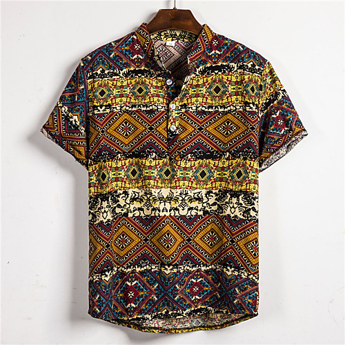 Men's Shirt Tribal Button-Down Short Sleeve Casual Tops Cotton Casual Fashion Breathable Comfortable Brown
Men's Shirt Tribal Button-Down Short Sleeve Casual Tops Cotton Casual Fashion Breathable Comfortable Brown