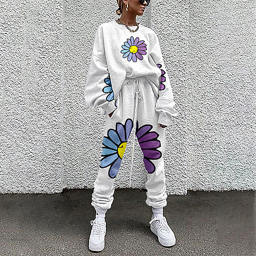 Women's Basic Streetwear Floral 3D Print Vacation Casual / Daily Two Piece Set Crew Neck Tracksuit T shirt Pant Loungewear Drawstring Print Tops / Loose
Women's Basic Streetwear Floral 3D Print Vacation Casual / Daily Two Piece Set Crew Neck Tracksuit T shirt Pant Loungewear Drawstring Print Tops / Loose