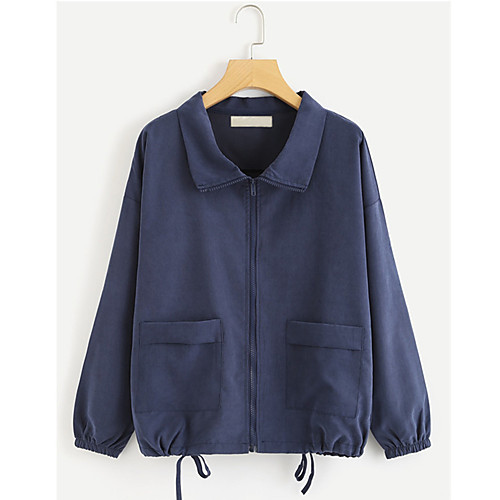 Women's Coat Daily Wear Fall Spring Regular Coat Casual / Daily Jacket Solid Color Blue
Women's Coat Daily Wear Fall Spring Regular Coat Casual / Daily Jacket Solid Color Blue