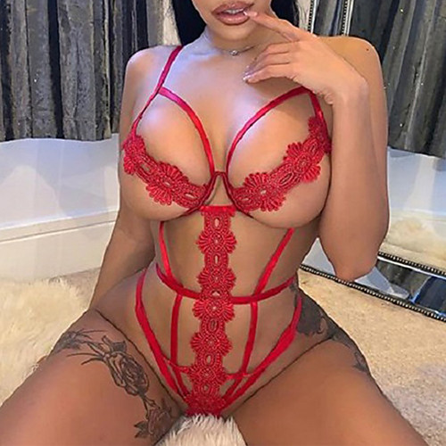 Women's Plus Size Bodysuits Criss Cross Lace Solid Colored Embroidered Deep V Summer Black Red Big Size S M L XL XXL / Strap
Women's Plus Size Bodysuits Criss Cross Lace Solid Colored Embroidered Deep V Summer Black Red Big Size S M L XL XXL / Strap