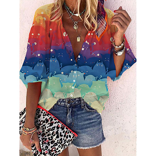 Women's Blouse Shirt Graphic Long Sleeve Print Standing Collar Casual Tops Red
Women's Blouse Shirt Graphic Long Sleeve Print Standing Collar Casual Tops Red