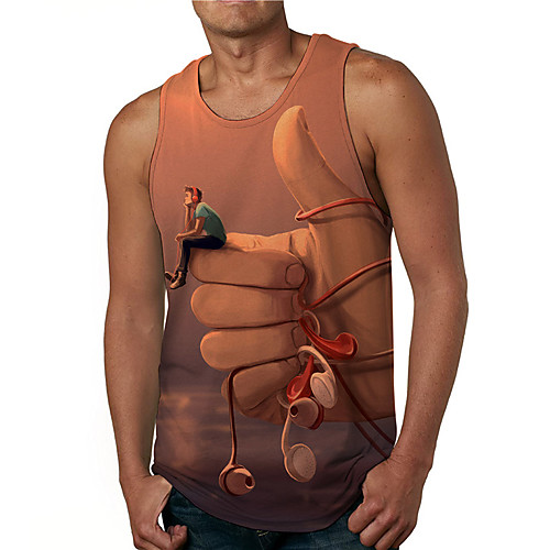 Men's Tank Top Undershirt 3D Print Graphic Prints Hand Print Sleeveless Daily Tops Casual Designer Big and Tall Brown
Men's Tank Top Undershirt 3D Print Graphic Prints Hand Print Sleeveless Daily Tops Casual Designer Big and Tall Brown