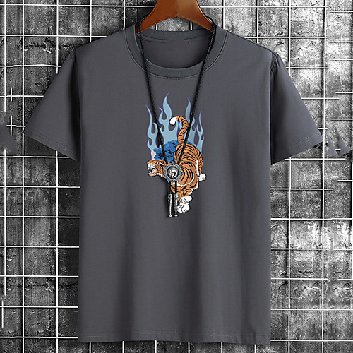Men's Unisex Tee T shirt Hot Stamping Graphic Prints Tiger Animal Plus Size Print Short Sleeve Casual Tops Cotton Basic Fashion Designer Big and Tall White Black Dark Gray
Men's Unisex Tee T shirt Hot Stamping Graphic Prints Tiger Animal Plus Size Print Short Sleeve Casual Tops Cotton Basic Fashion Designer Big and Tall White Black Dark Gray