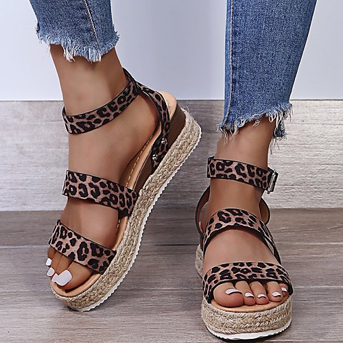 Women's Sandals Espadrilles Platform Sandals Block Heel Round Toe PU Buckle Leopard Leopard
Women's Sandals Espadrilles Platform Sandals Block Heel Round Toe PU Buckle Leopard Leopard