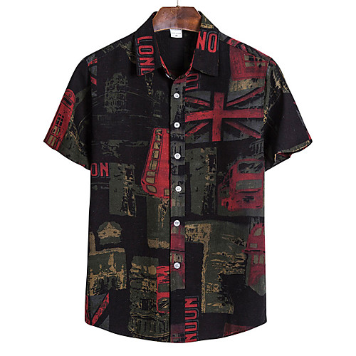 Men's Shirt National Flag Button-Down Short Sleeve Casual Tops Cotton Casual Fashion Breathable Comfortable Black
Men's Shirt National Flag Button-Down Short Sleeve Casual Tops Cotton Casual Fashion Breathable Comfortable Black
