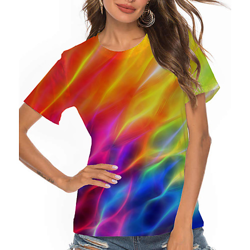 Women's Abstract Geometric Painting T shirt Graphic Print Round Neck Basic Tops Red
Women's Abstract Geometric Painting T shirt Graphic Print Round Neck Basic Tops Red