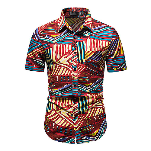 Men's Shirt Other Prints Striped Geometric Print Short Sleeve Daily Tops Fashion Beach Hawaiian Red
Men's Shirt Other Prints Striped Geometric Print Short Sleeve Daily Tops Fashion Beach Hawaiian Red