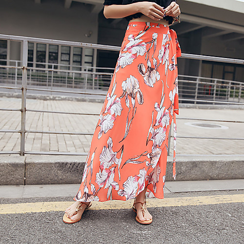 Women's Holiday Weekend Streetwear Boho Skirts Floral / Botanical Split Print Orange
Women's Holiday Weekend Streetwear Boho Skirts Floral / Botanical Split Print Orange