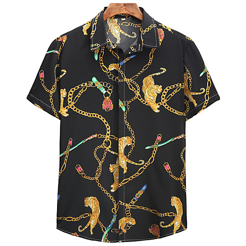 Men's Shirt Other Prints Graphic Short Sleeve Casual Tops Casual Classic Collar Black / Summer
Men's Shirt Other Prints Graphic Short Sleeve Casual Tops Casual Classic Collar Black / Summer