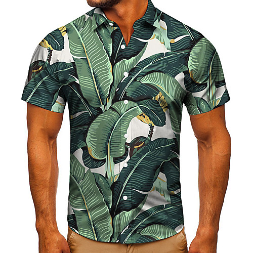 Men's Shirt 3D Print Plants Graphic Prints Button-Down Short Sleeve Street Tops Casual Fashion Classic Breathable Green
Men's Shirt 3D Print Plants Graphic Prints Button-Down Short Sleeve Street Tops Casual Fashion Classic Breathable Green