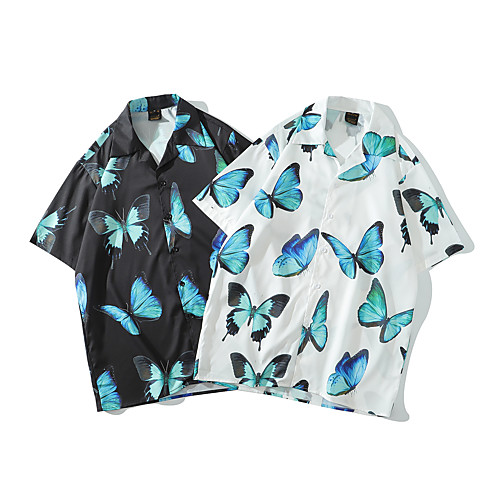 Men's Shirt Other Prints Graphic Butterfly Animal Button-Down Print Short Sleeve Casual Tops Basic Hawaiian Distressed Button Down Collar White Black / Summer
Men's Shirt Other Prints Graphic Butterfly Animal Button-Down Print Short Sleeve Casual Tops Basic Hawaiian Distressed Button Down Collar White Black / Summer