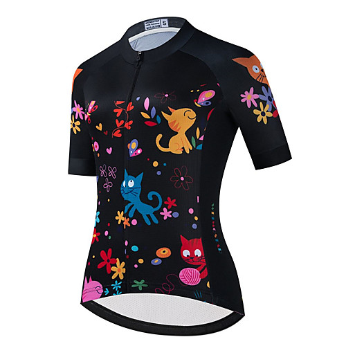 21Grams Women's Short Sleeve Cycling Jersey Summer Spandex Polyester Black Cat Animal Bike Jersey Top Mountain Bike MTB Road Bike Cycling Quick Dry Moisture Wicking Breathable Sports Clothing Apparel
21Grams Women's Short Sleeve Cycling Jersey Summer Spandex Polyester Black Cat Animal Bike Jersey Top Mountain Bike MTB Road Bike Cycling Quick Dry Moisture Wicking Breathable Sports Clothing Apparel