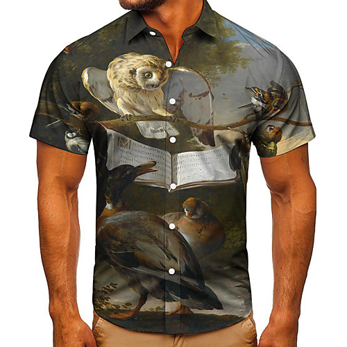 Men's Shirt 3D Print Graphic Prints Bird Button-Down Short Sleeve Street Tops Casual Fashion Classic Breathable Gray
Men's Shirt 3D Print Graphic Prints Bird Button-Down Short Sleeve Street Tops Casual Fashion Classic Breathable Gray