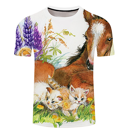Men's Unisex Tee T shirt 3D Print Floral Cat Graphic Prints Plus Size 3D Print Short Sleeve Casual Tops Basic Designer Big and Tall White Blue Yellow
Men's Unisex Tee T shirt 3D Print Floral Cat Graphic Prints Plus Size 3D Print Short Sleeve Casual Tops Basic Designer Big and Tall White Blue Yellow