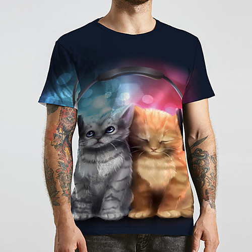 Men's Unisex Tee T shirt 3D Print Cat Graphic Prints Plus Size Print Short Sleeve Casual Tops Basic Designer Big and Tall Black
Men's Unisex Tee T shirt 3D Print Cat Graphic Prints Plus Size Print Short Sleeve Casual Tops Basic Designer Big and Tall Black
