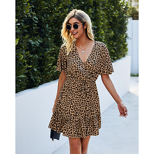 Women's A Line Dress Knee Length Dress khaki Short Sleeve Print Spring Summer Casual / Daily 2021 S M L XL
Women's A Line Dress Knee Length Dress khaki Short Sleeve Print Spring Summer Casual / Daily 2021 S M L XL
