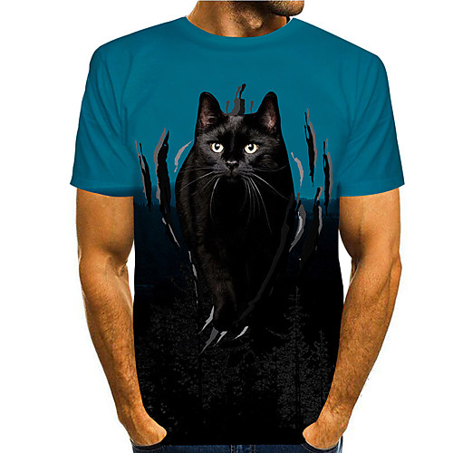 Men's Tee T shirt Shirt 3D Print Cat Graphic Prints Print Short Sleeve Daily Tops Casual Designer Big and Tall Round Neck Blue / Summer
Men's Tee T shirt Shirt 3D Print Cat Graphic Prints Print Short Sleeve Daily Tops Casual Designer Big and Tall Round Neck Blue / Summer