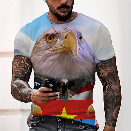 Men's Tee T shirt Shirt 3D Print Graphic Prints Eagle Print Short Sleeve Daily Tops Casual Designer Big and Tall Gray
Men's Tee T shirt Shirt 3D Print Graphic Prints Eagle Print Short Sleeve Daily Tops Casual Designer Big and Tall Gray