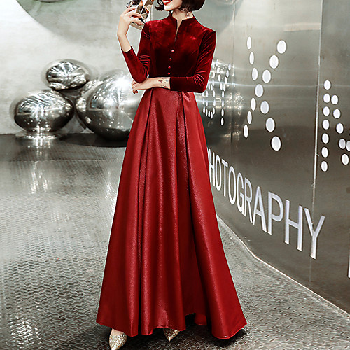 A-Line Minimalist Elegant Engagement Formal Evening Dress High Neck Long Sleeve Floor Length Satin Velvet with Sash / Ribbon Buttons 2021
A-Line Minimalist Elegant Engagement Formal Evening Dress High Neck Long Sleeve Floor Length Satin Velvet with Sash / Ribbon Buttons 2021