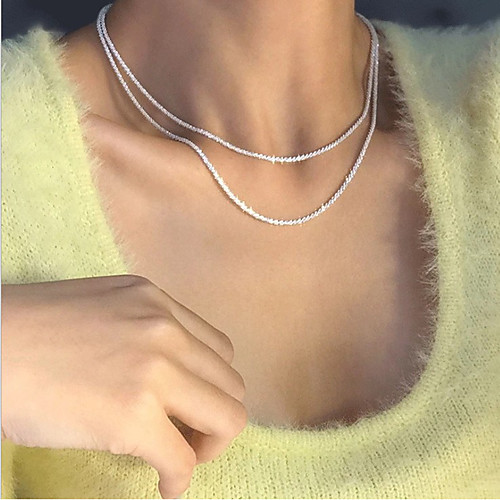 Women's Choker Necklace Necklace Twisted Dainty Simple European Trendy Alloy Silver 35-45 cm Necklace Jewelry 1pc For Wedding Anniversary Party Evening Street Festival
Women's Choker Necklace Necklace Twisted Dainty Simple European Trendy Alloy Silver 35-45 cm Necklace Jewelry 1pc For Wedding Anniversary Party Evening Street Festival