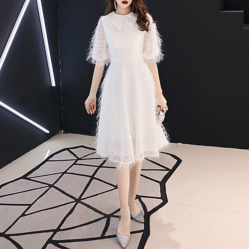 A-Line Minimalist Elegant Homecoming Cocktail Party Dress Shirt Collar Half Sleeve Knee Length Lace with Sleek 2021
A-Line Minimalist Elegant Homecoming Cocktail Party Dress Shirt Collar Half Sleeve Knee Length Lace with Sleek 2021