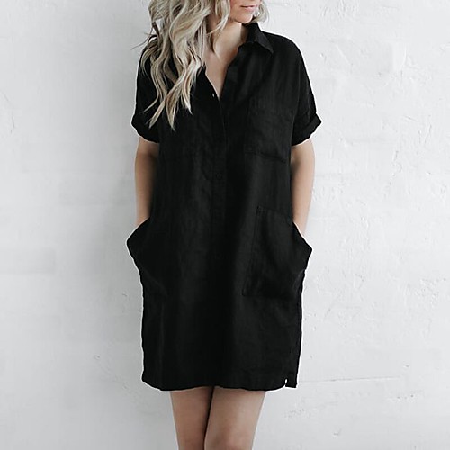 Women's Shirt Dress Knee Length Dress Green White Black Sleeveless Solid Color Spring Summer Casual 2021 S M L XL XXL XXXL
Women's Shirt Dress Knee Length Dress Green White Black Sleeveless Solid Color Spring Summer Casual 2021 S M L XL XXL XXXL