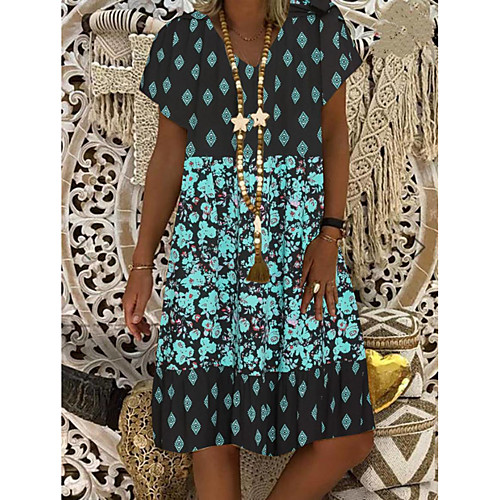Women's T Shirt Dress Tee Dress Knee Length Dress Green Red Short Sleeve Print Summer V Neck Casual 2021 S M L XL XXL 3XL 4XL 5XL
Women's T Shirt Dress Tee Dress Knee Length Dress Green Red Short Sleeve Print Summer V Neck Casual 2021 S M L XL XXL 3XL 4XL 5XL