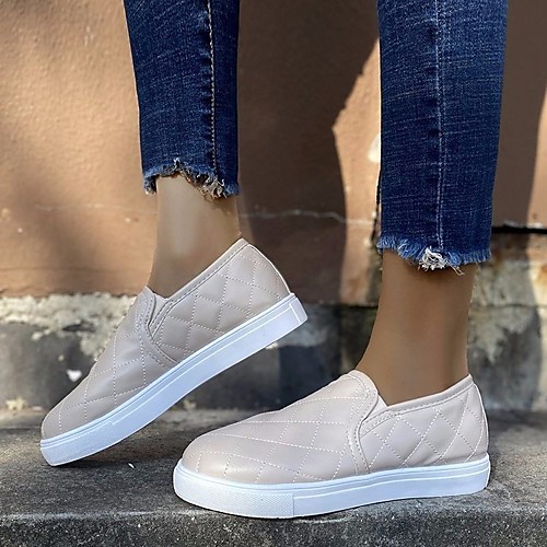 Women's Loafers & Slip-Ons Slip-on Sneakers Flat Heel Round Toe PU Solid Colored Black Pink Beige
Women's Loafers & Slip-Ons Slip-on Sneakers Flat Heel Round Toe PU Solid Colored Black Pink Beige