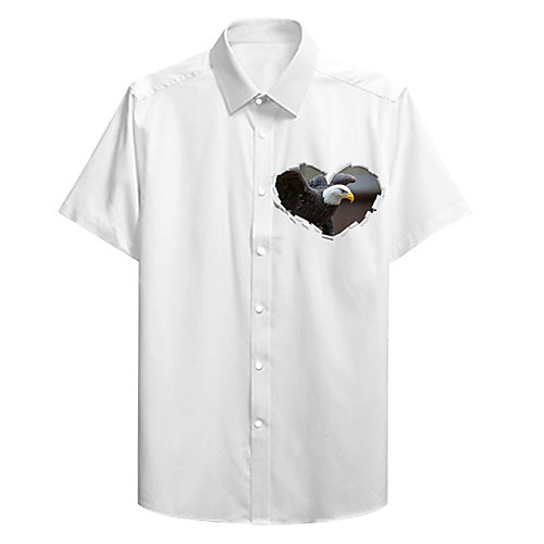 Men's Shirt 3D Print Heart Eagle Animal Plus Size 3D Print Button-Down Short Sleeve Casual Tops Casual Fashion Breathable Comfortable White
Men's Shirt 3D Print Heart Eagle Animal Plus Size 3D Print Button-Down Short Sleeve Casual Tops Casual Fashion Breathable Comfortable White