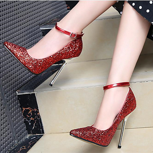 Women's Heels Stiletto Heel Pointed Toe Gleit Buckle Sequin Solid Colored Red Black Gold
Women's Heels Stiletto Heel Pointed Toe Gleit Buckle Sequin Solid Colored Red Black Gold