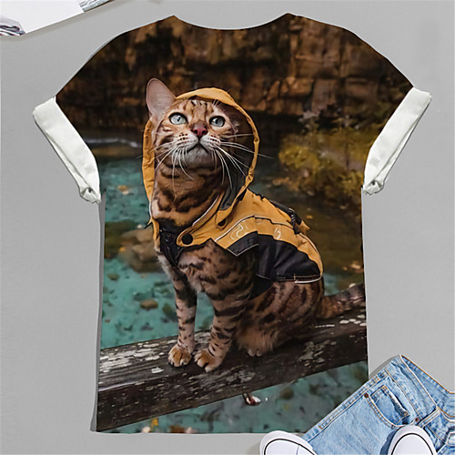 Women's Plus Size Tops T shirt Cat Graphic Animal Print Short Sleeve Crewneck Basic Yellow Big Size XL XXL 3XL 4XL 5XL / Holiday
Women's Plus Size Tops T shirt Cat Graphic Animal Print Short Sleeve Crewneck Basic Yellow Big Size XL XXL 3XL 4XL 5XL / Holiday