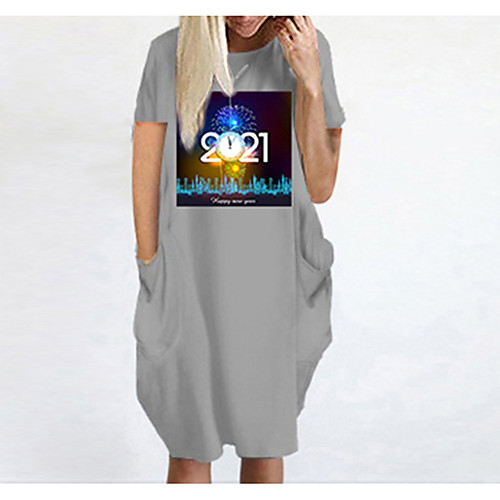 Women's T Shirt Dress Tee Dress Knee Length Dress Blue Yellow Fuchsia Gray Green White Black Short Sleeve Print Spring Summer Round Neck Casual Oversized 2021 S M L XL XXL 3XL 4XL 5XL
Women's T Shirt Dress Tee Dress Knee Length Dress Blue Yellow Fuchsia Gray Green White Black Short Sleeve Print Spring Summer Round Neck Casual Oversized 2021 S M L XL XXL 3XL 4XL 5XL